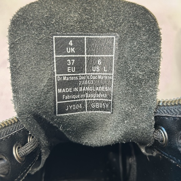 Dr. Martens 1460 Front Zipper Boot - Black Leather Grunge Gothcore Women's 6 - Picture 15 of 16